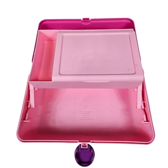 Vintage Caboodles California Hot Pink Make Up Case with Mirror Made‎ in USA - Picture 8 of 13